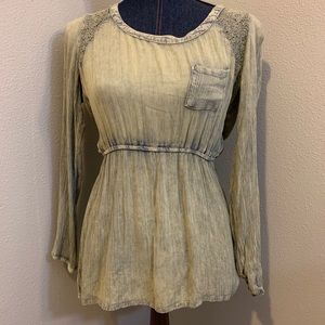 Distressed style boho loose blouse